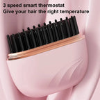 Electric Heating Hair Straightener Brush Portable Mini Hair Straightener