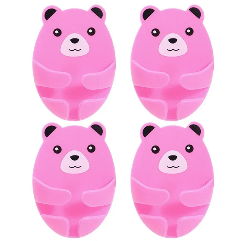 4-1Pcs Wall Storage Hook Bear Plug