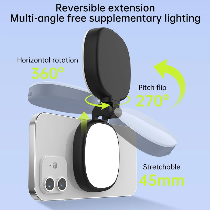 Compact and portable magnetic selfie light design