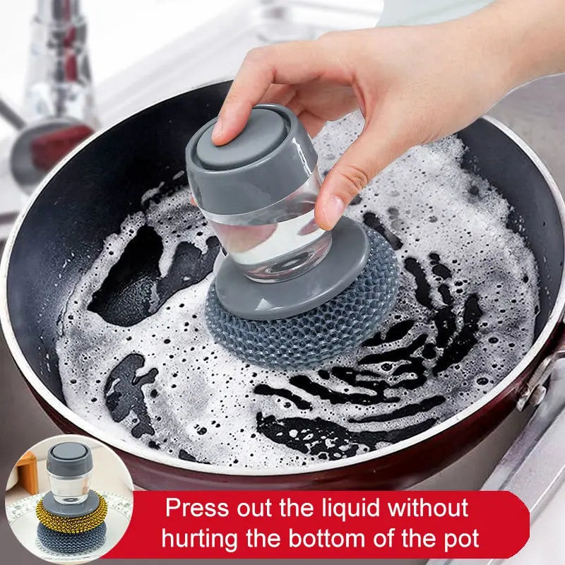 1pc Portable Kitchen Soap Dispensing Dishwashing Tool