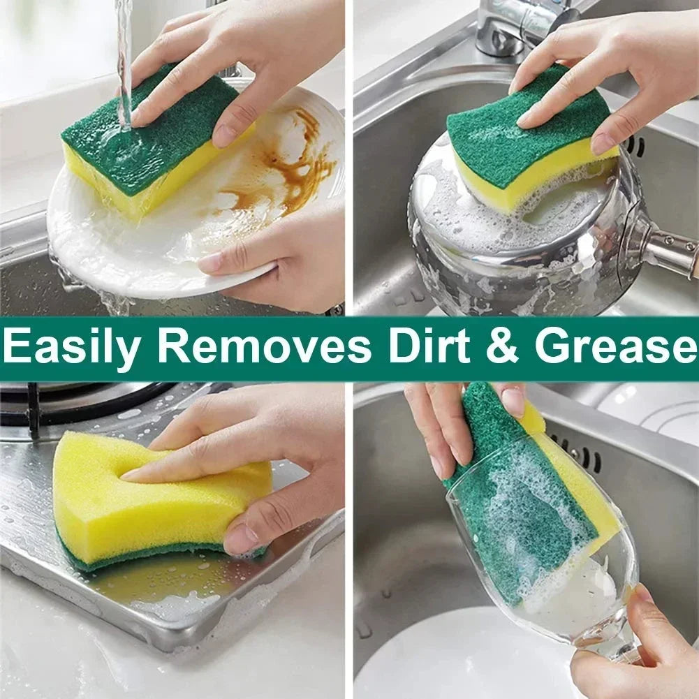 Highly absorbent double-sided sponge magic cleaning pot
