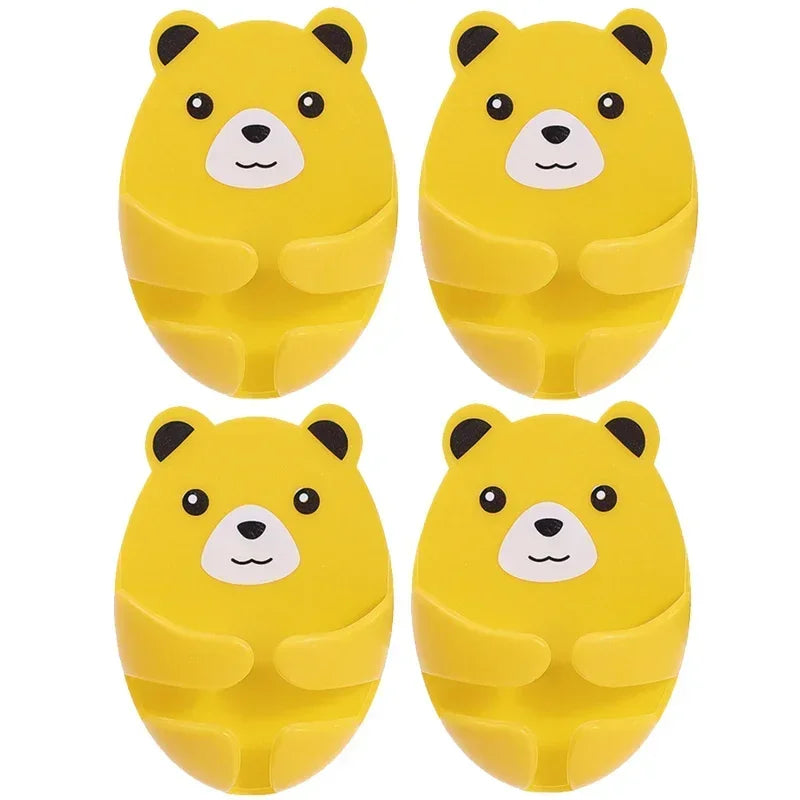 4-1Pcs Wall Storage Hook Bear Plug